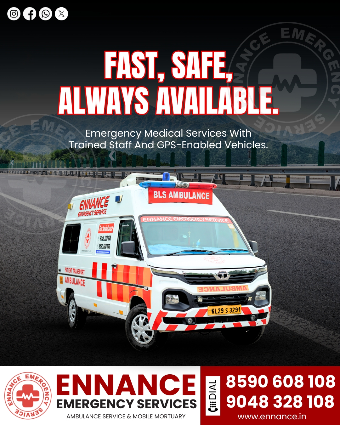 24/7 Ambulance Service in Chettikulangara – Fast Emergency Medical Support by Ennance Healthcare Pvt. Ltd.